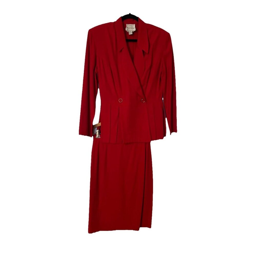 Vintage Red Goldโ Joseph Ribkoff Skirt and Jacket Suit Set Size 10